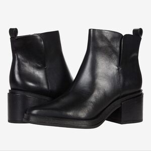 Franco Sarto Dalden Black Leather Ankle Booties